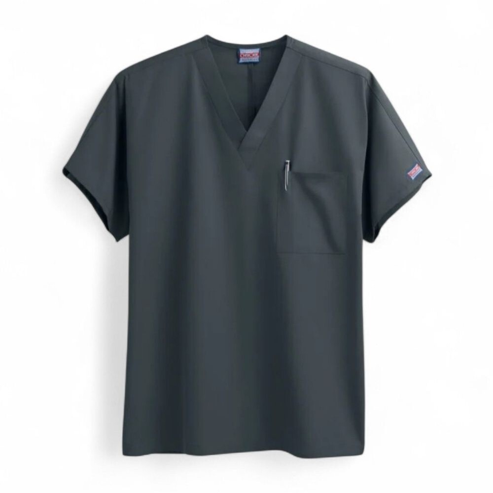 New Cherokee Workwear Unisex V-Neck Scrub Top M Black